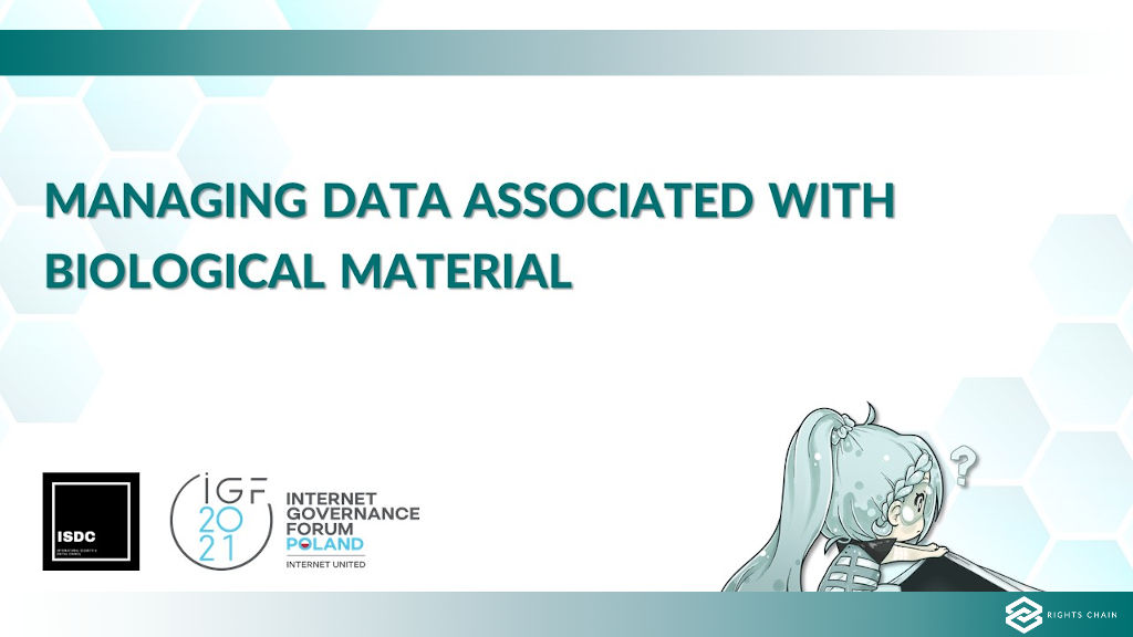 Managing data associated with biological material